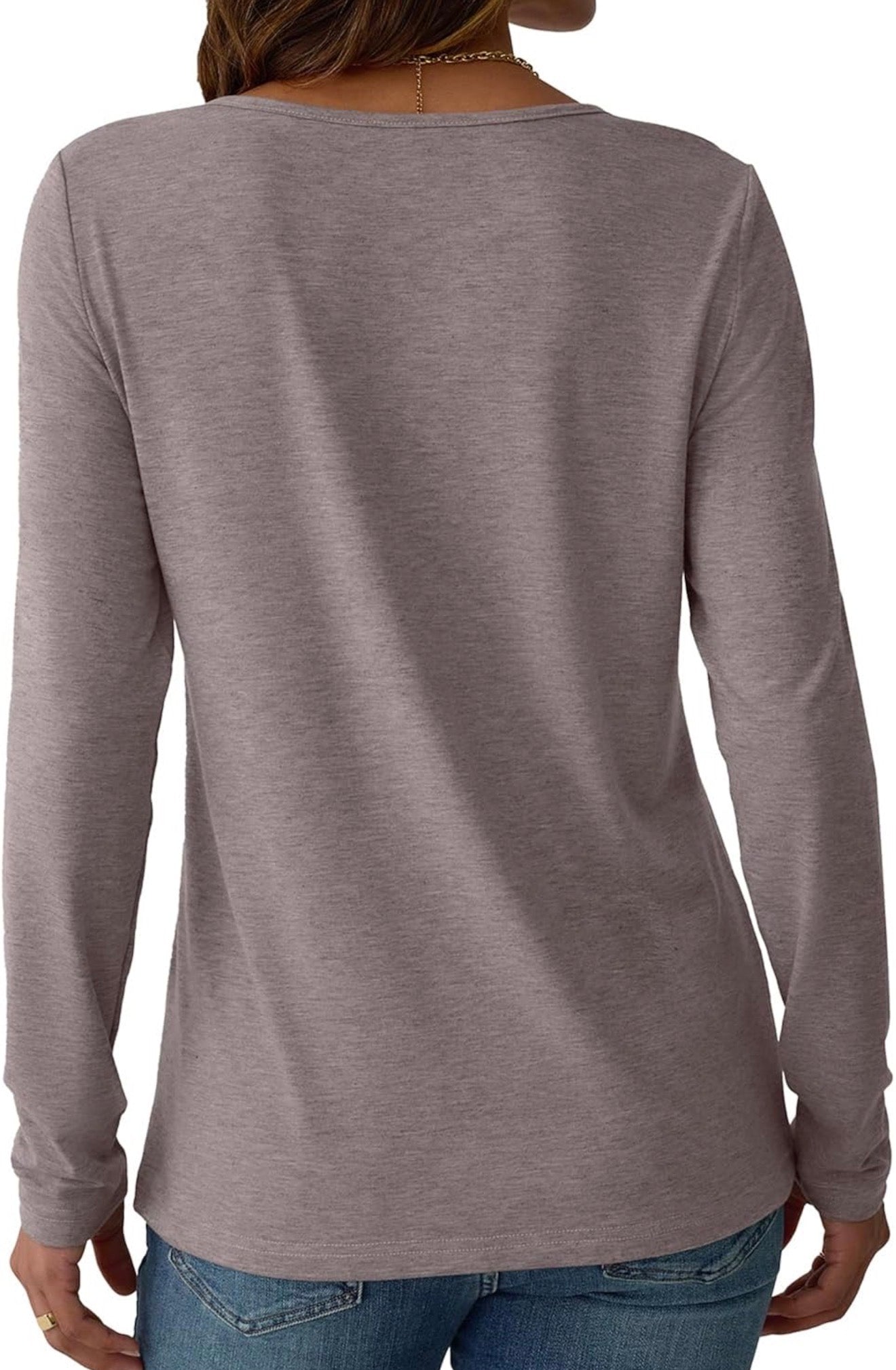 Camisa de Mangas Largas Gris Morado