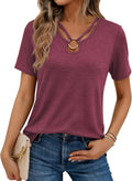 Camiseta en V con Aro Blanco