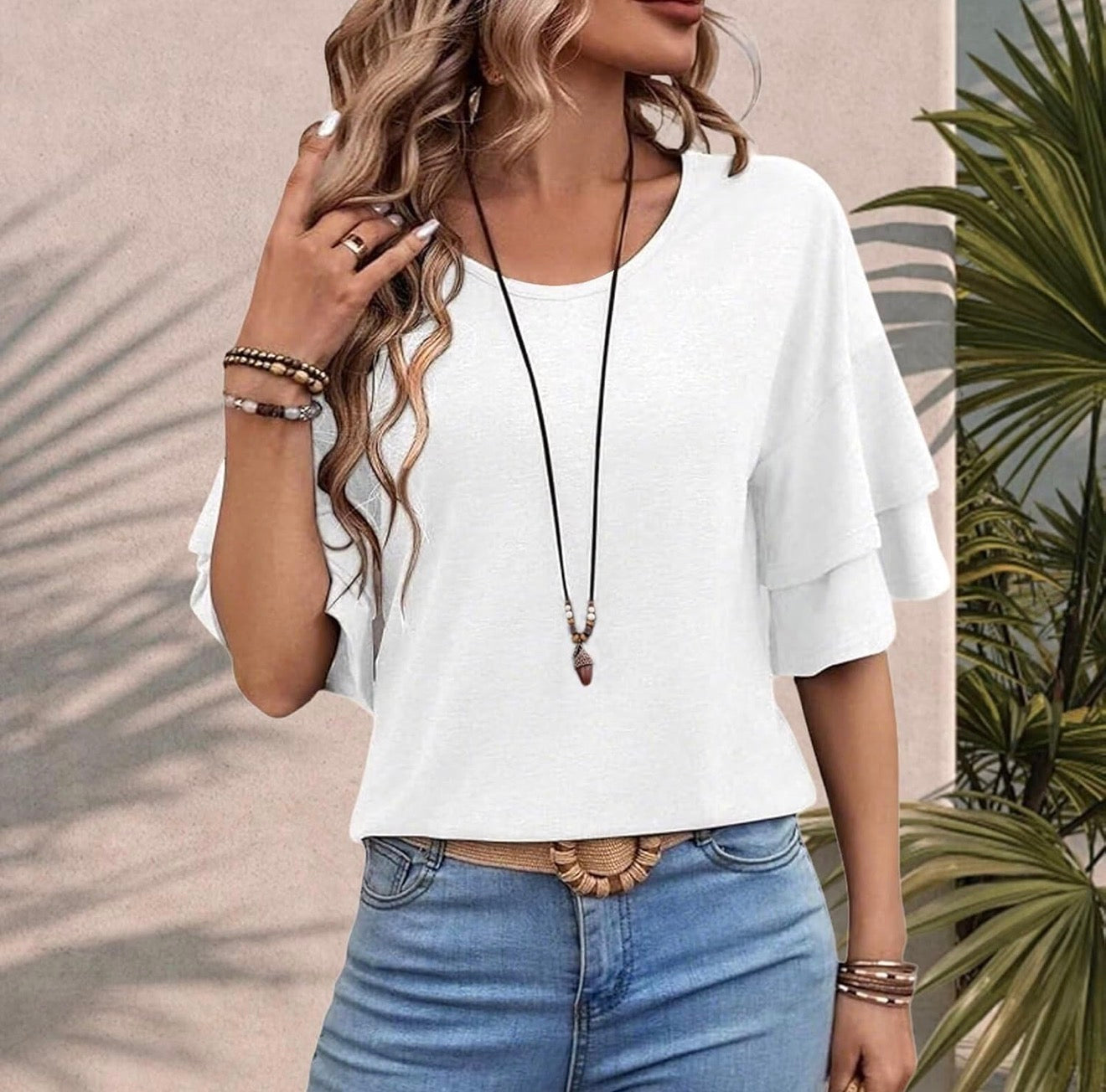 Blusa con Volantes Blanco