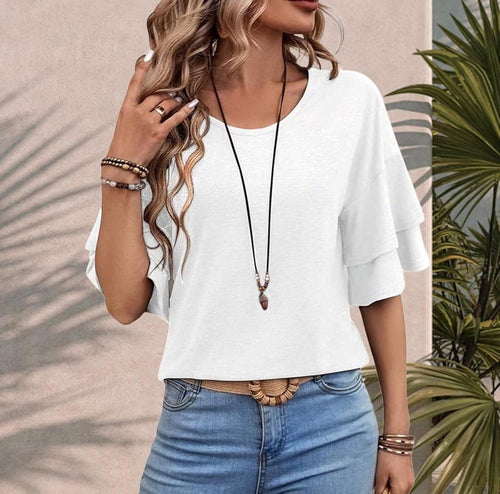 Blusa con Volantes Blanco