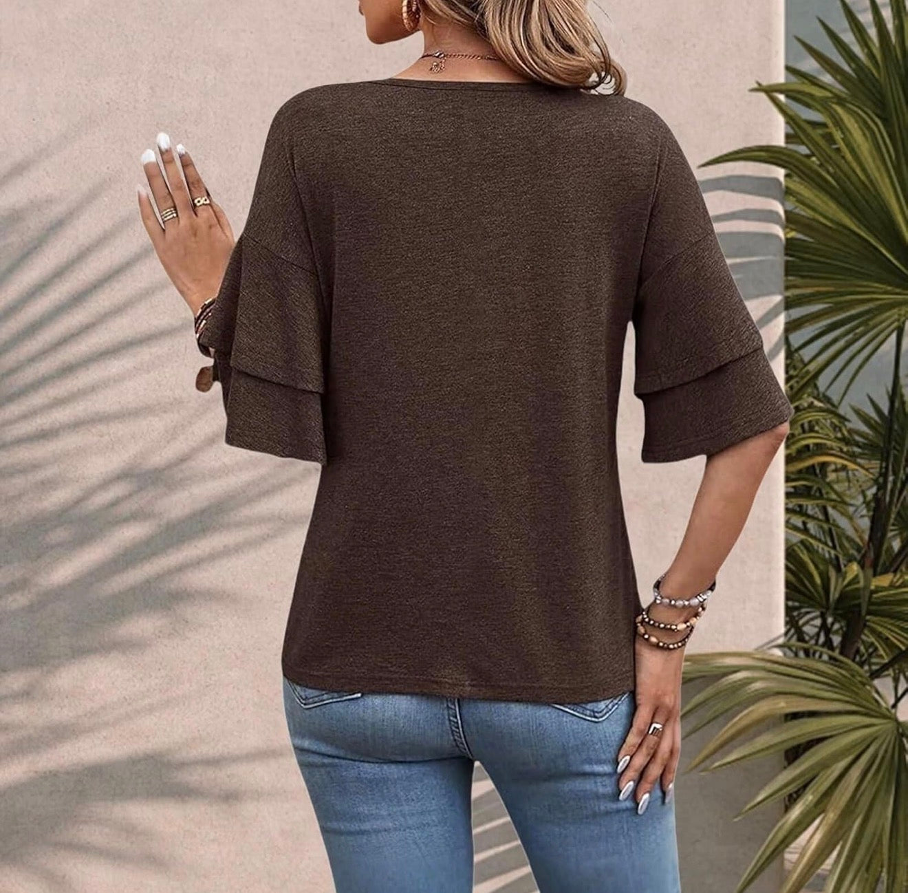 Blusa con Volantes Cafe