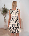 Vestido Beige con Negro
