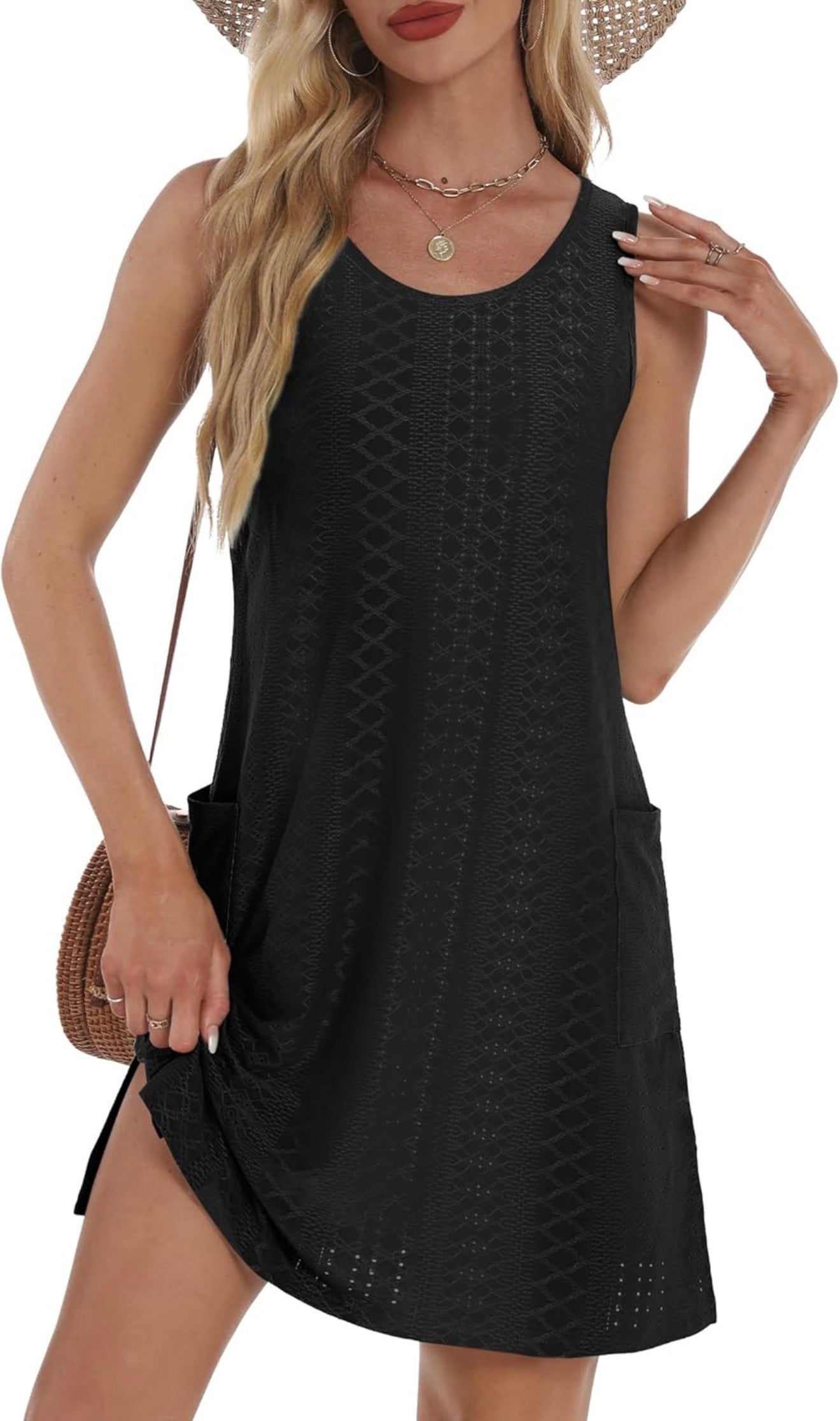Vestido con bolsillo Negro
