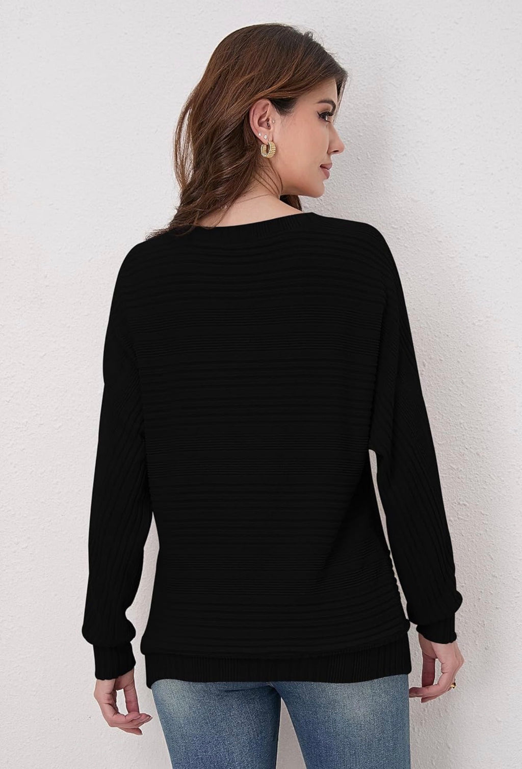 Suéter en V Negro