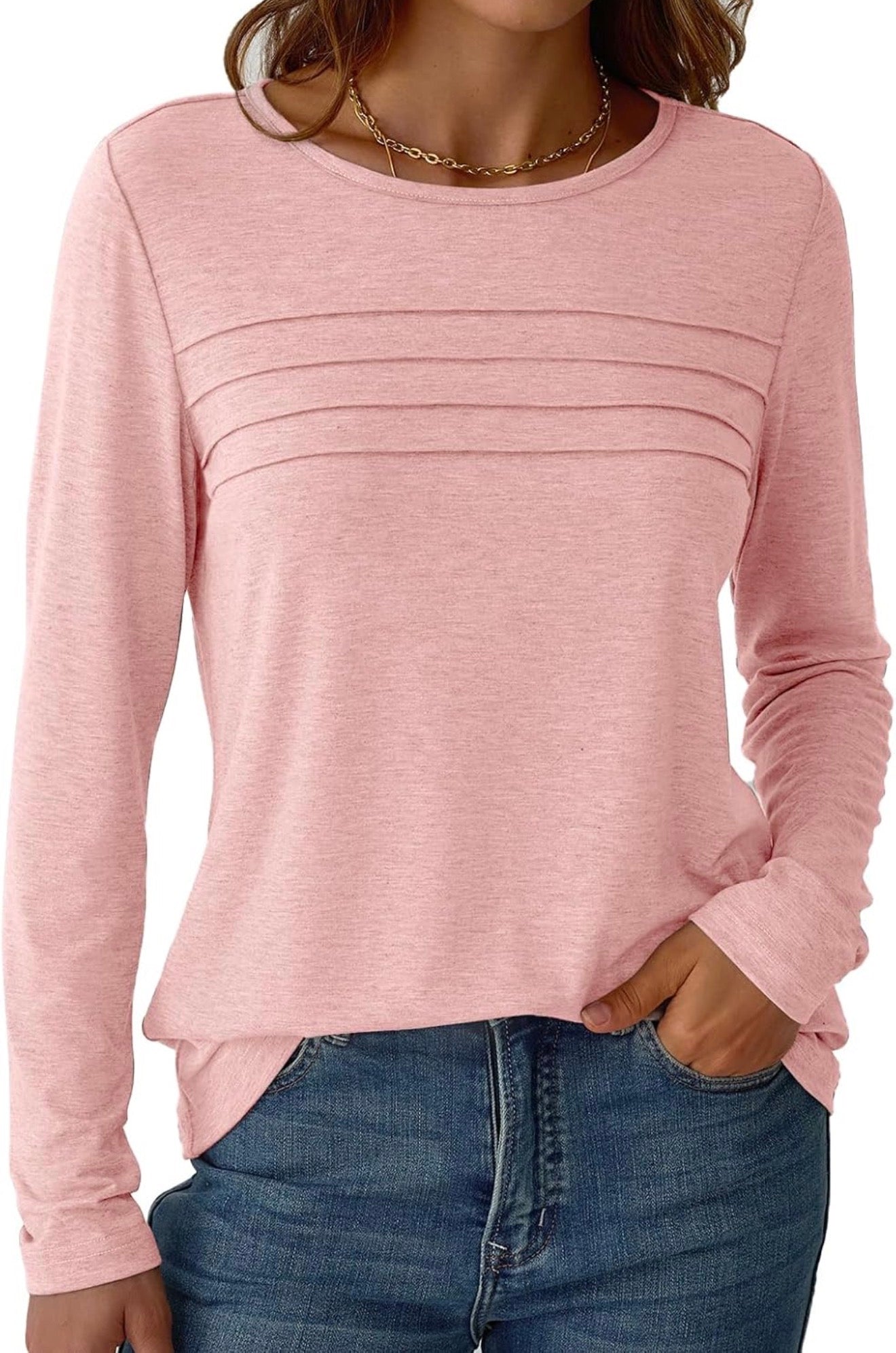 Camisa de Mangas Largas Rosado