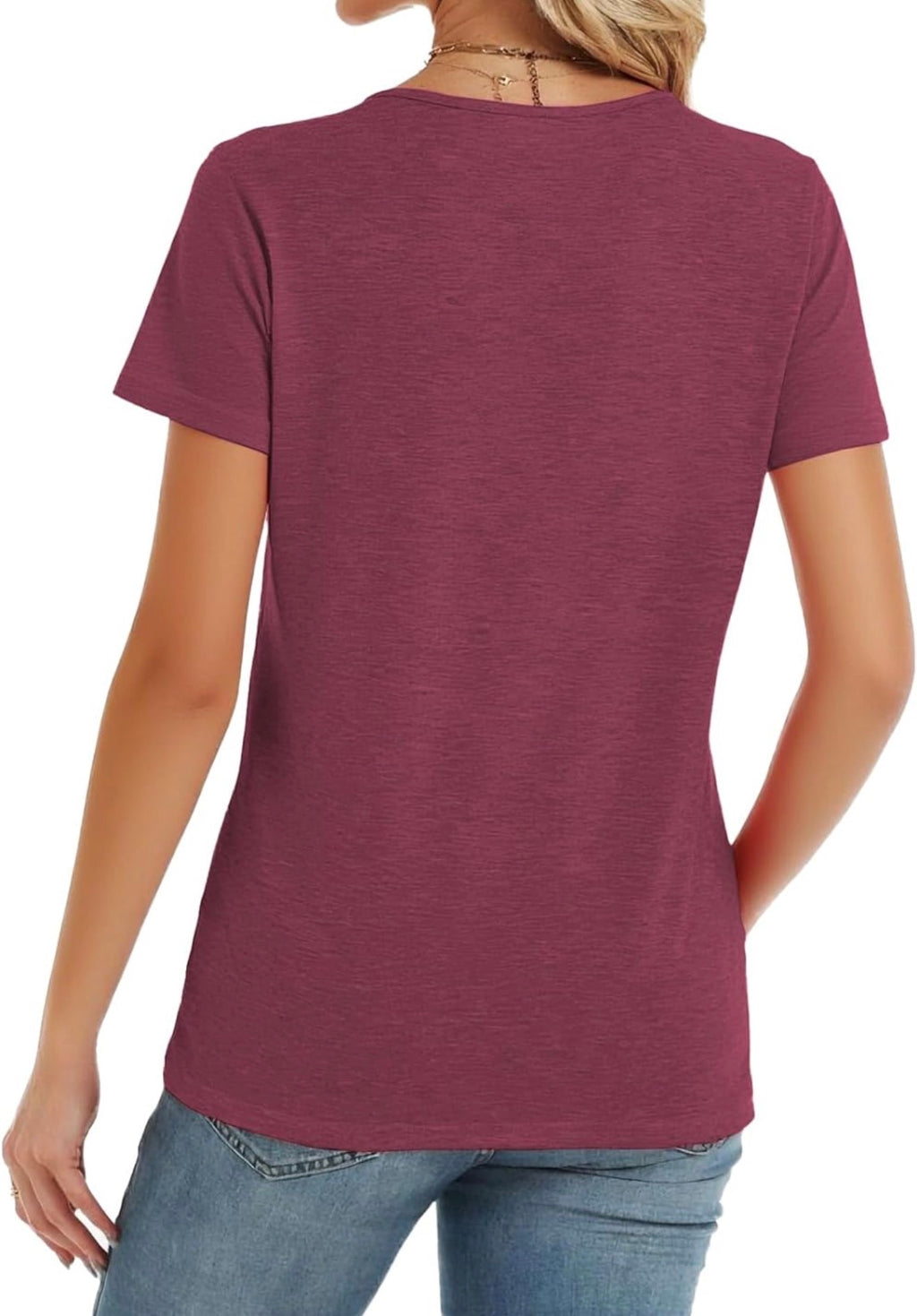 Camiseta en V con Aro Blanco
