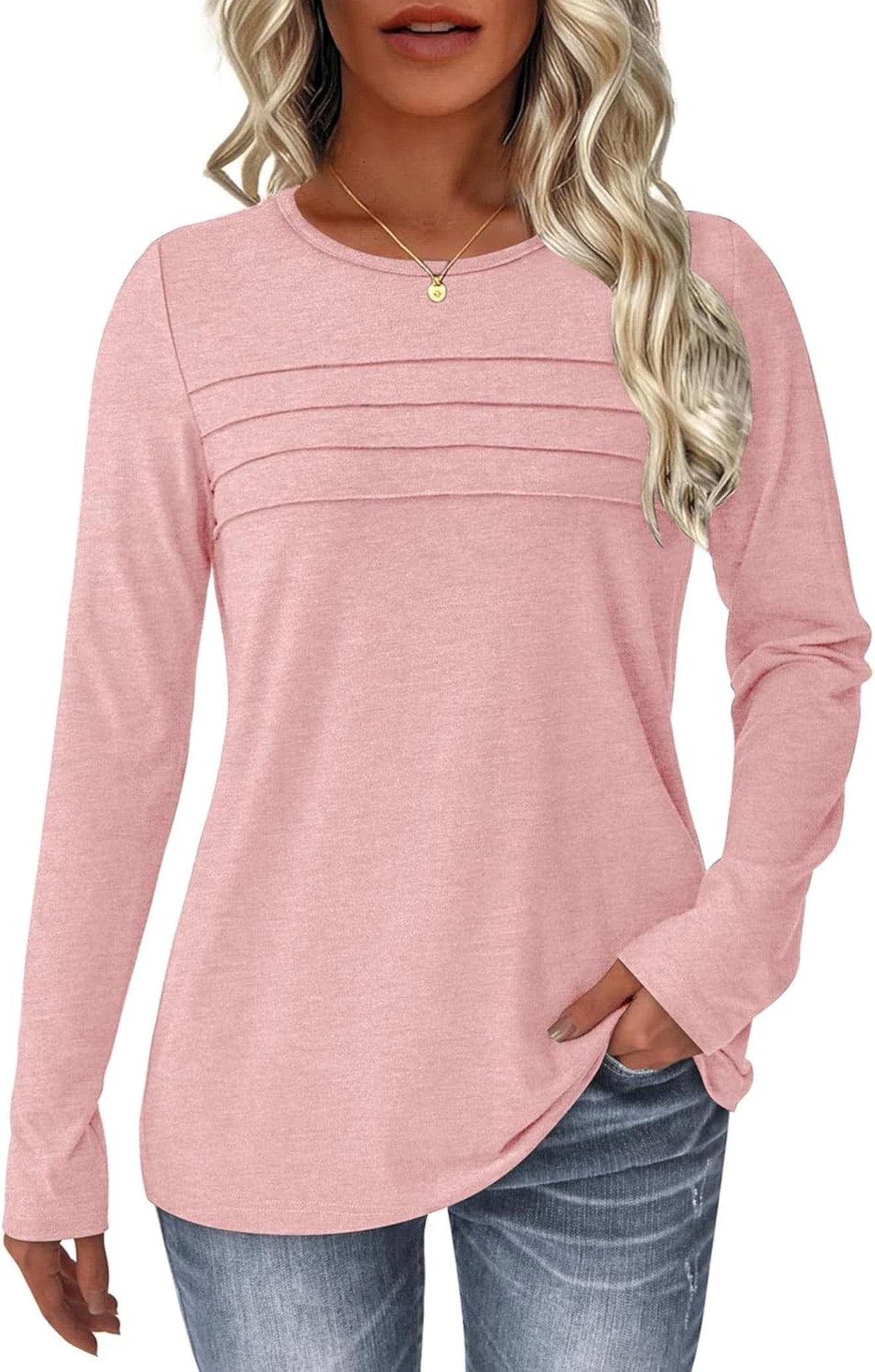 Camisa de Mangas Largas Rosado
