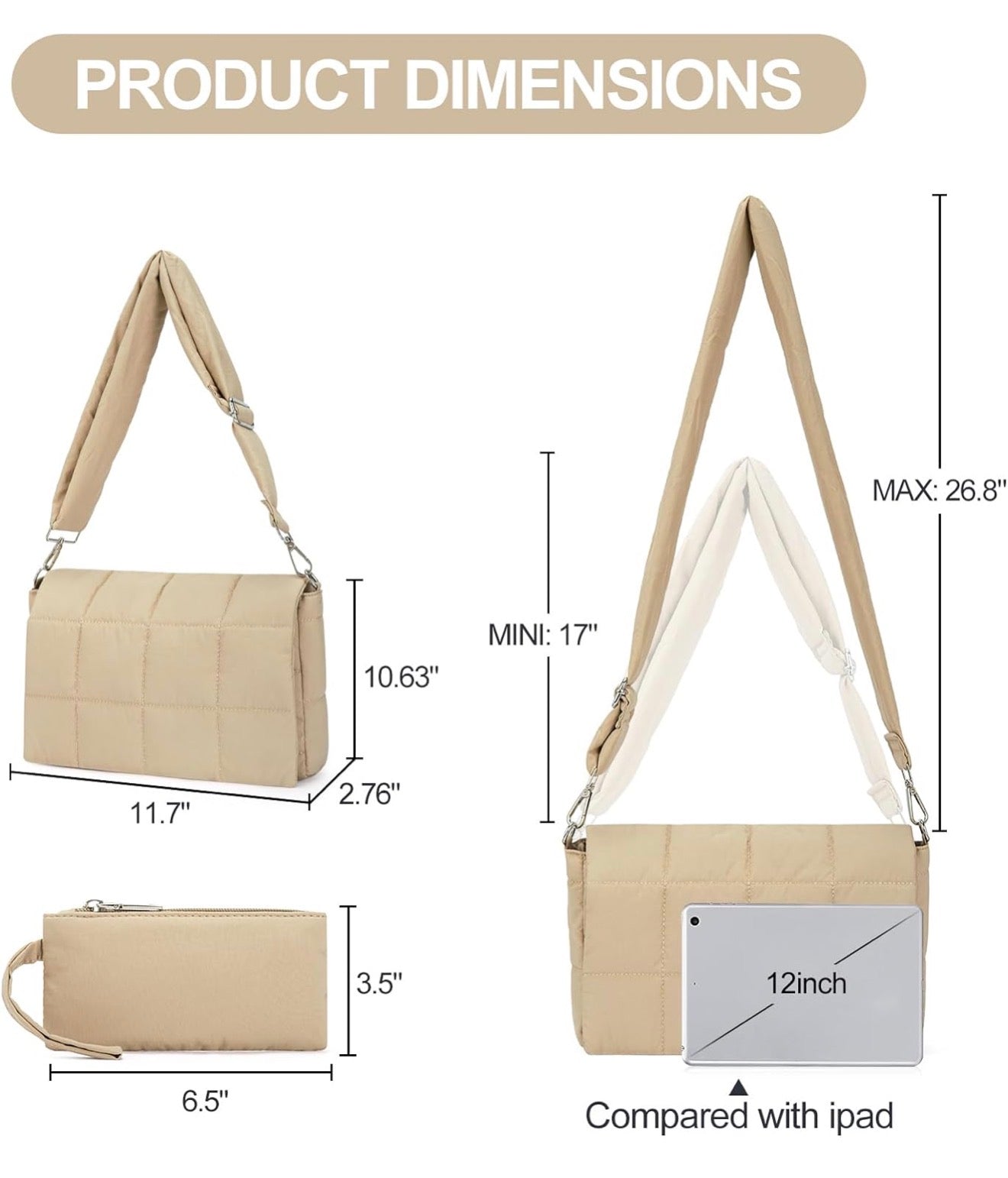 Bolsa de Hombro Beige