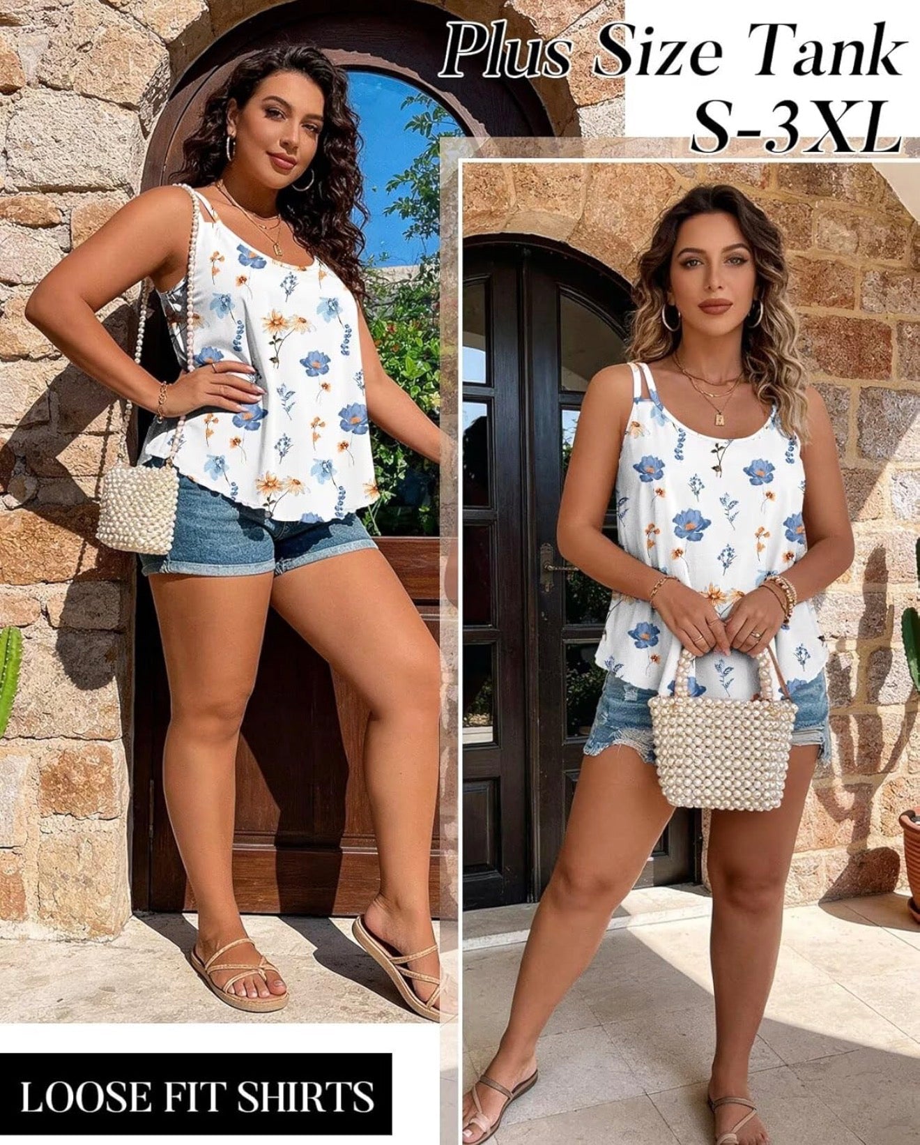 Vividi de tiras Blanco Floreado