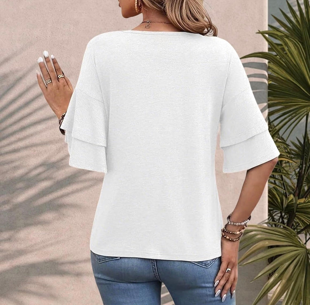 Blusa con Volantes Blanco